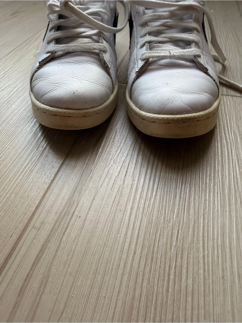 Converse White High Top Sneakers with Blue Star Chevron - Picture 3 of 6
